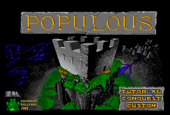 Populous title screen for PC Engine